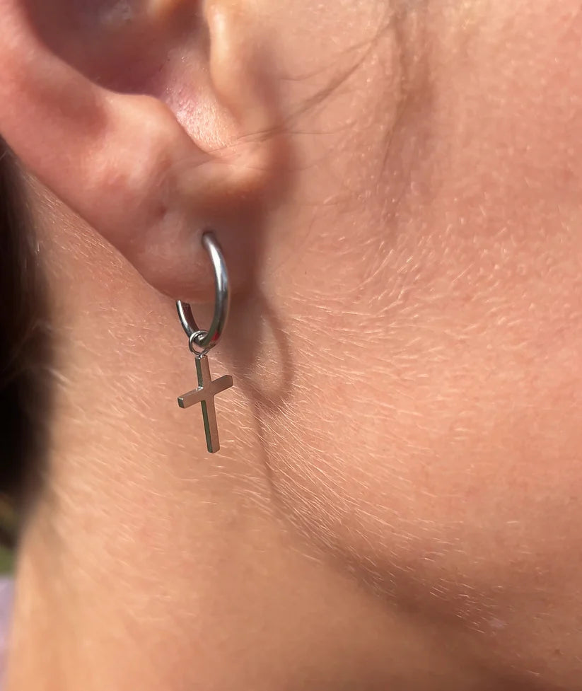 Gracefully Anchored Cross Earrings