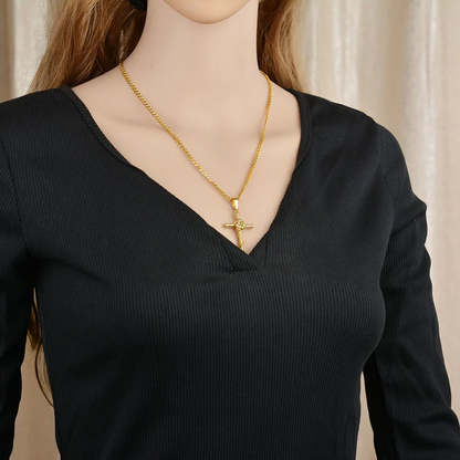 Jesus Christ Cross Titanium Steel Pendant Necklace