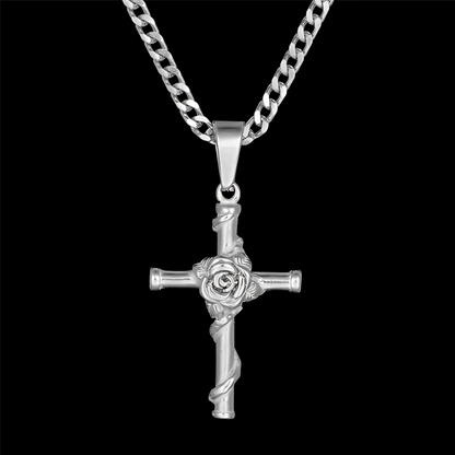 Jesus Christ Cross Titanium Steel Pendant Necklace