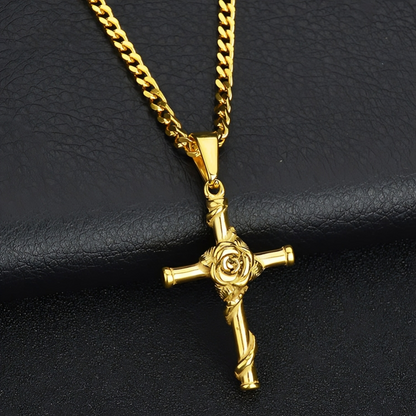 Jesus Christ Cross Titanium Steel Pendant Necklace
