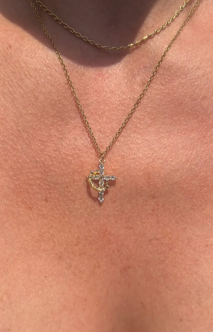 Crowned in Faith Cross Necklace