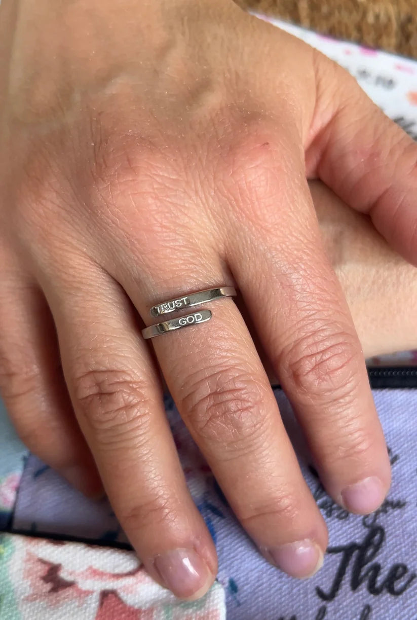 Trust God Engraved Ring