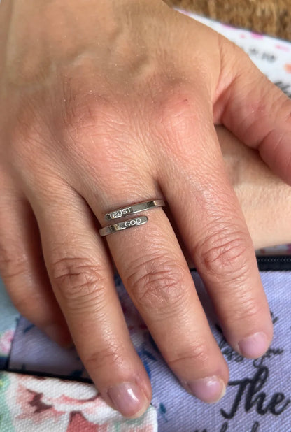 Trust God Engraved Ring