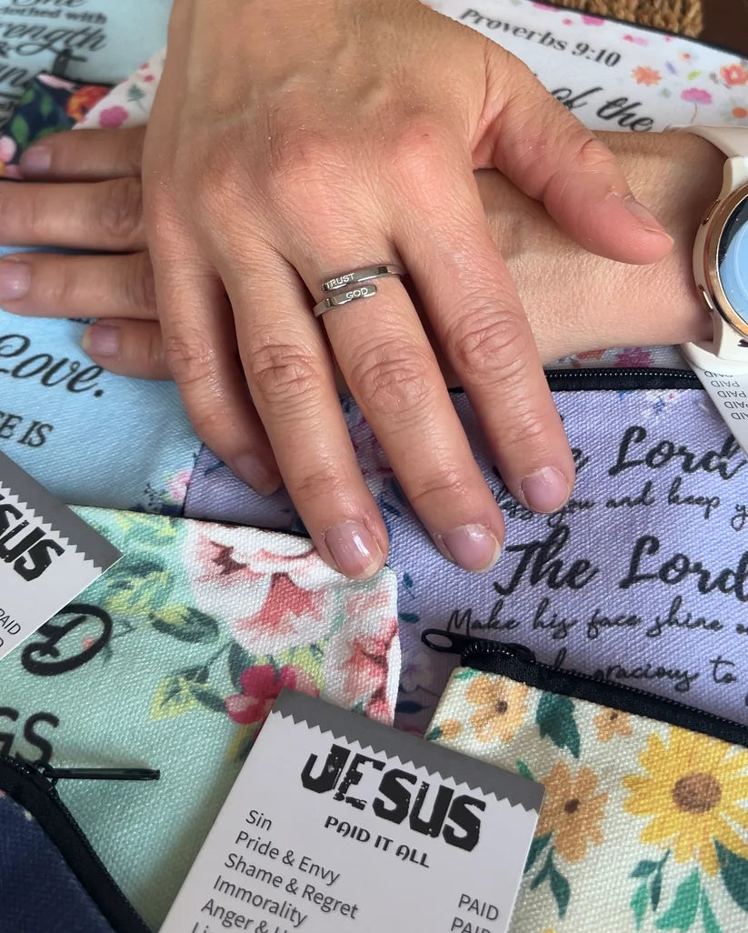 Trust God Engraved Ring