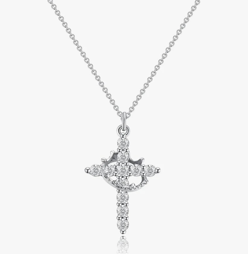 Crowned in Faith Cross Necklace