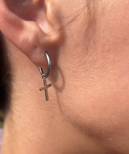 Gracefully Anchored Cross Earrings