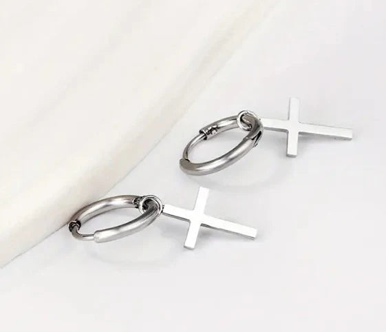 Gracefully Anchored Cross Earrings
