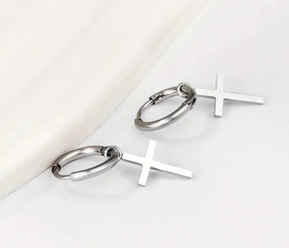 Gracefully Anchored Cross Earrings